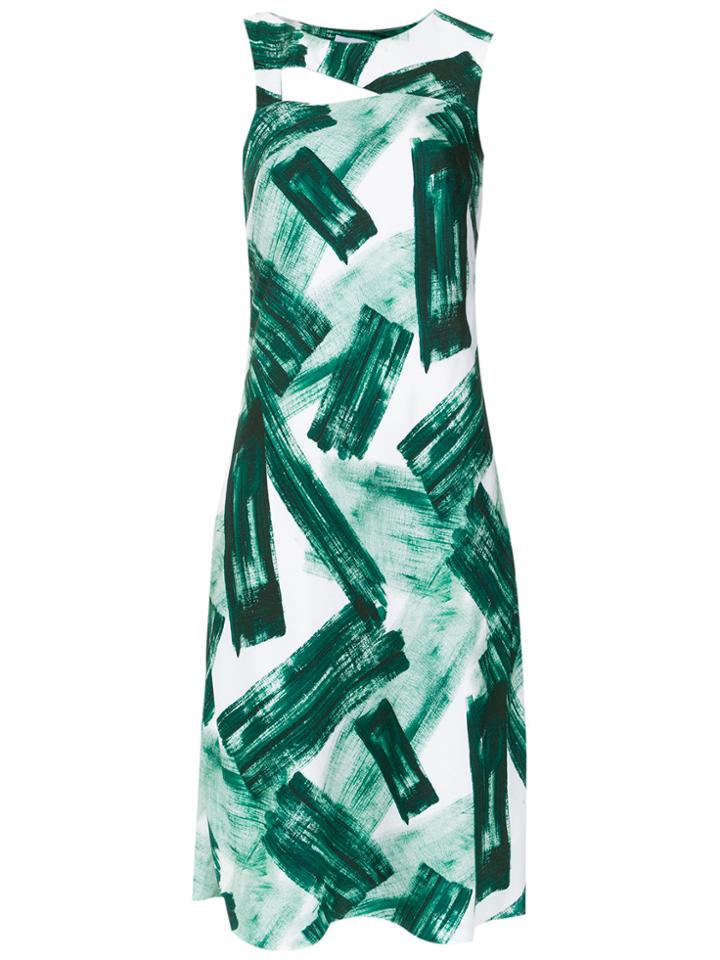 Mara Mac Printed Straight Dress - White