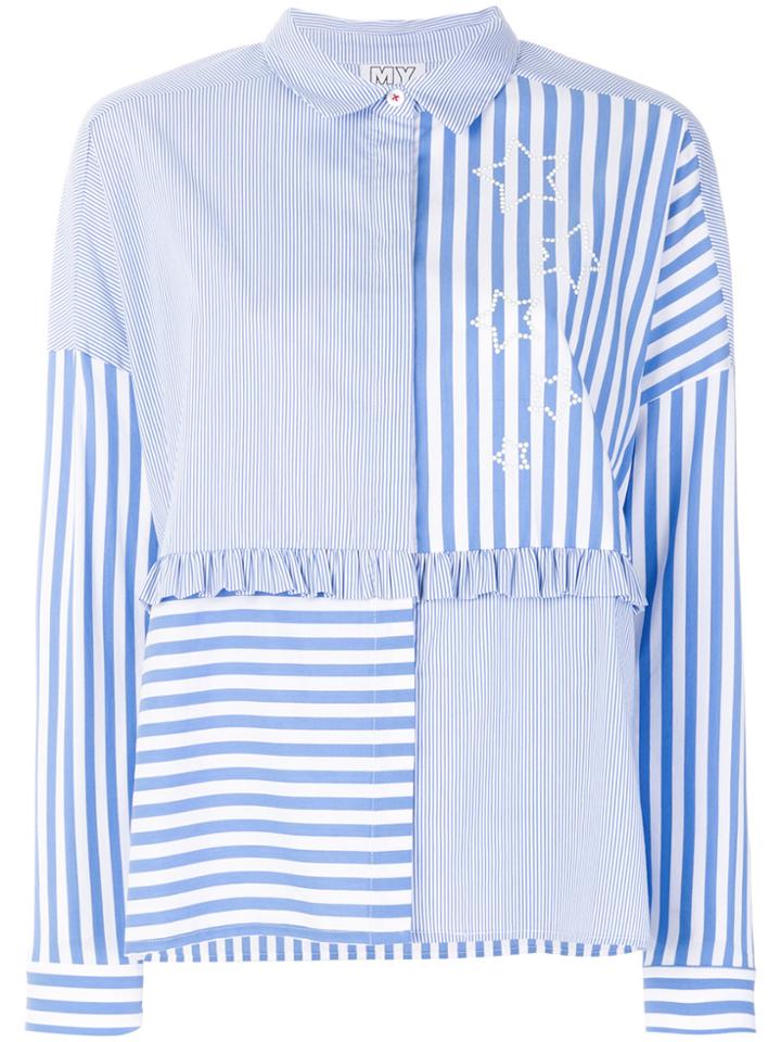 Twin-set Striped Colour-block Blouse - Blue