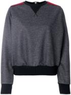 No Ka' Oi Beaded Striped Shoulder Sweatshirt - Grey