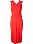Rag & Bone V-neck Fitted Dress, Women's, Size: 2, Red, Spandex/elastane/viscose