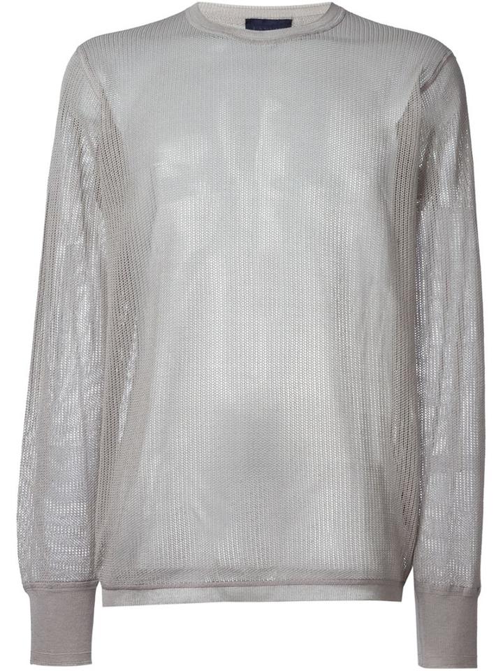 Lanvin Net Stitch Crew Neck Sweater