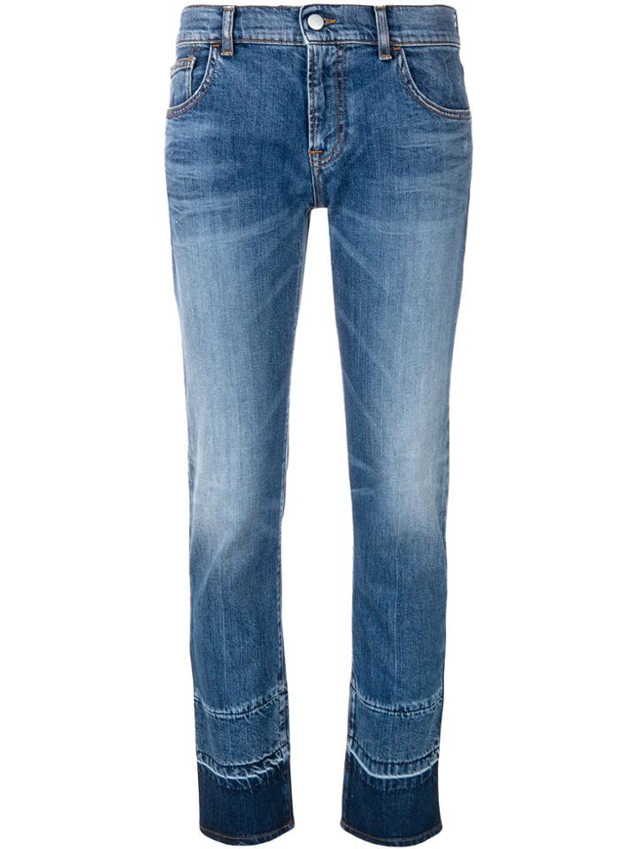 Emporio Armani Contrast Ankle Cropped Jeans - Blue