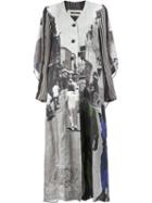 Uma Wang - Street Scene Print Coat - Women - Cupro/viscose - M, Grey, Cupro/viscose