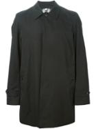 Burberry Classic Buttoned Coat, Men's, Size: 46, Black, Cotton