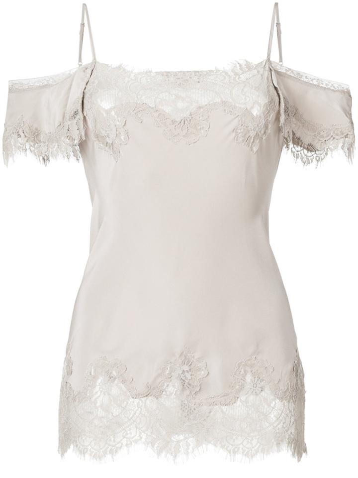 Gold Hawk Lace Slip Top - Brown