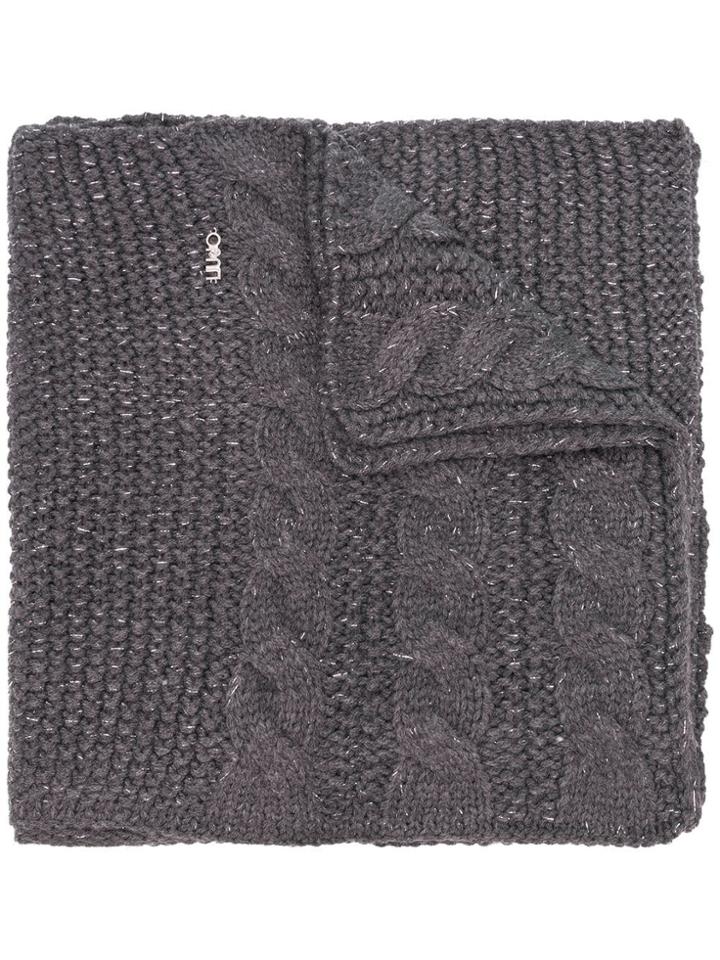 Liu Jo Cable Knit Scarf - Grey