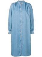 Ganni Long-sleeve Denim Dress - Blue