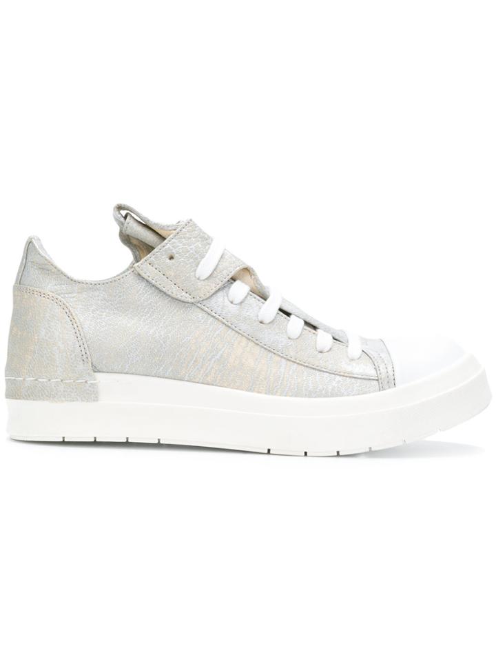Cinzia Araia Faded Leather Effect Sneakers - Grey