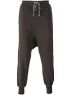 Rick Owens Drkshdw Drop Crotch Track Pants, Men's, Size: Large, Brown, Cotton