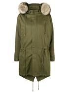 Saint Laurent Drawstring Waist Parka - Green