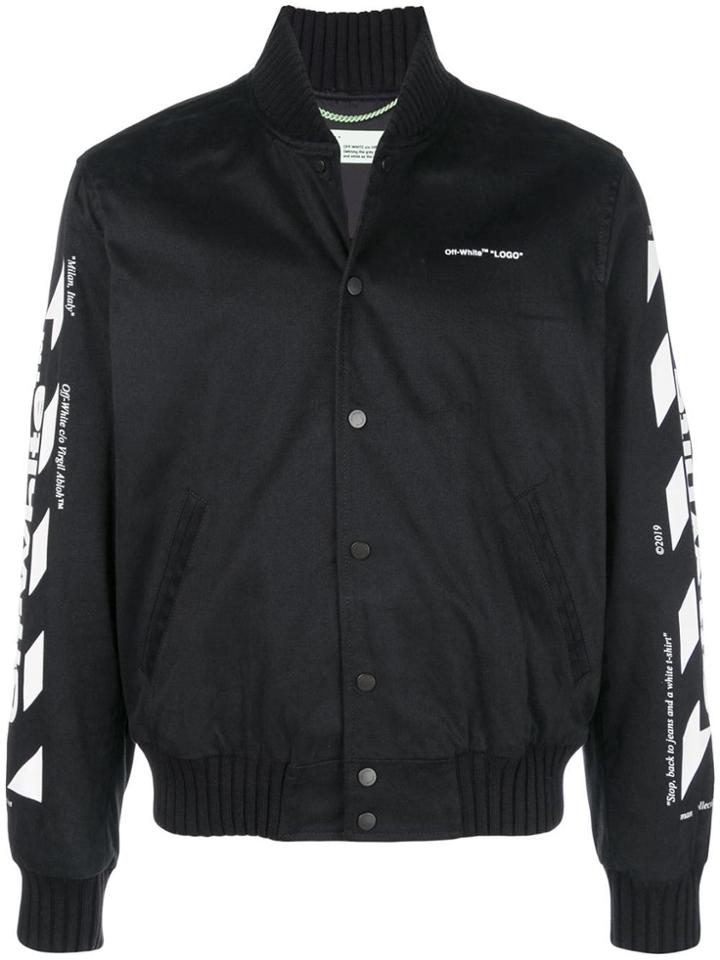 Off-white Arrow Logo Bomber Jacket - Black