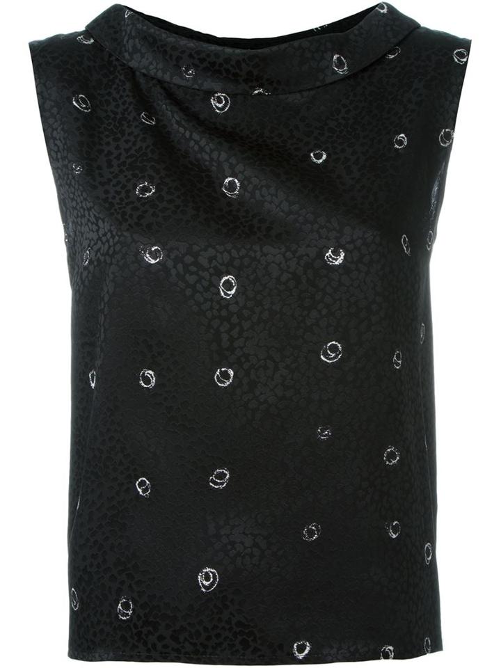 Eggs Leather Effect Circle Print Tank Top
