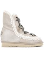 Mou Embellished Snow Boots - Nude & Neutrals