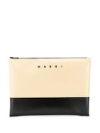 Marni Logo Printed Clutch - Black