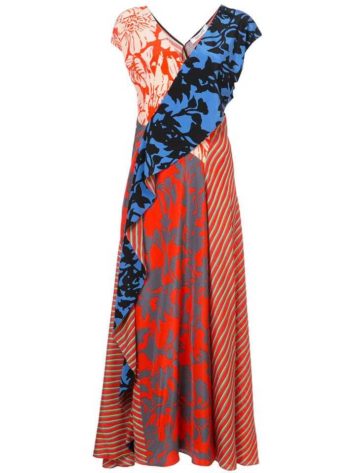 Dvf Diane Von Furstenberg Draped Floor-length Dress - Red