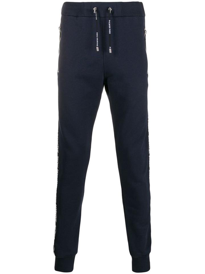 Balmain Logo Strap Track Trousers - Blue
