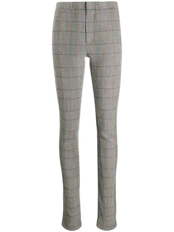 Chloé Checked Zip-detail Trousers - Neutrals