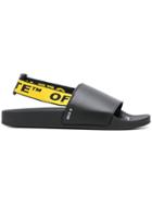 Off-white Industrial Logo Strap Sandals - Black