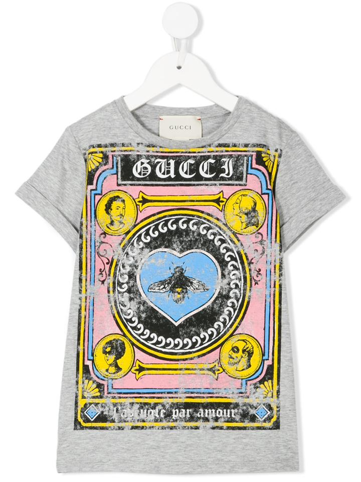Gucci Kids Printed T-shirt - Grey