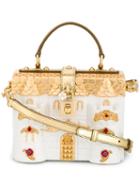 Dolce & Gabbana 'dolce' Castle Box Tote, Women's, White, Leather/acrylic/metal
