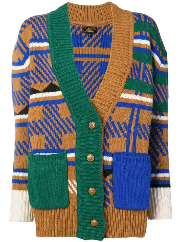 Le Mont St Michel Checked Cardigan - Brown