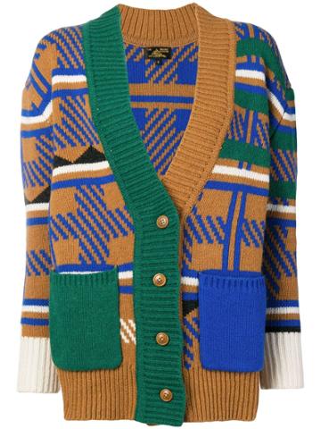 Le Mont St Michel Checked Cardigan - Brown