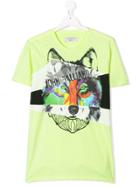 John Galliano Kids Teen Wolf Print T-shirt - Green