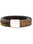 Golden Goose Deluxe Brand Distressed Belt, Men's, Size: L, Brown, Leather/metal Other