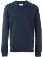 Maison Margiela Elbow Patch Sweatshirt, Men's, Size: 50, Blue, Cotton/calf Leather