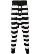 Unconditional Striped Drop-crotch Trousers - Black