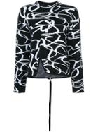 Proenza Schouler Zipped Back Brushstroke Sweater - Black