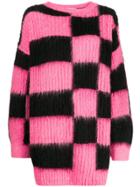 Msgm Oversized Checked Sweater - Pink