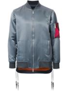 Yoshio Kubo Sleeve Detail Bomber Jacket, Men's, Size: 2, Green, Cotton/nylon