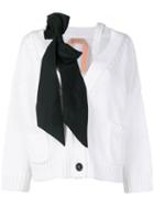 Nº21 Bow Knitted Cardigan - White