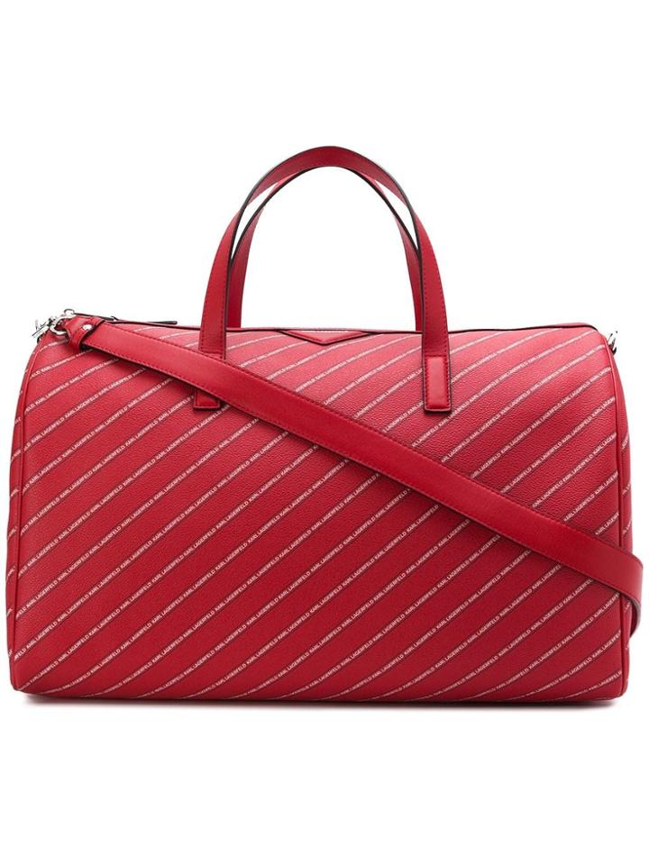 Karl Lagerfeld K/stripe Logo Weekender - Red