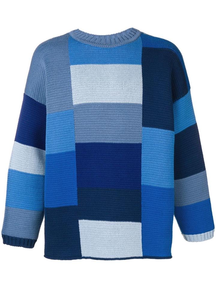 Jacquemus Sormiou Square Patterned Jumper - Blue