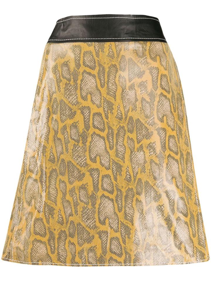 Stand Studio Snake-effect A-line Skirt - Yellow