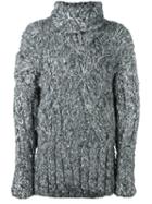 Ann Demeulemeester Chunky Knit Jumper, Adult Unisex, Size: Medium, Grey, Silk/alpaca