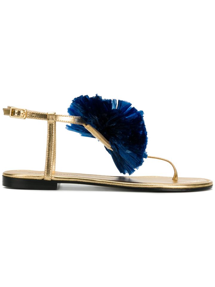 Avec Modération Appliqué Detail Sandals - Metallic