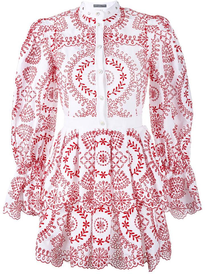 Alexander Mcqueen Broderie Anglaise Poplin Dress - White