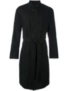 Ann Demeulemeester Buttoned Belted Coat, Men's, Size: Medium, Black, Cotton/rayon