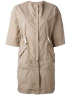 Eleventy Short Sleeve Raincoat, Women's, Size: S, Nude/neutrals, Polyester/silk