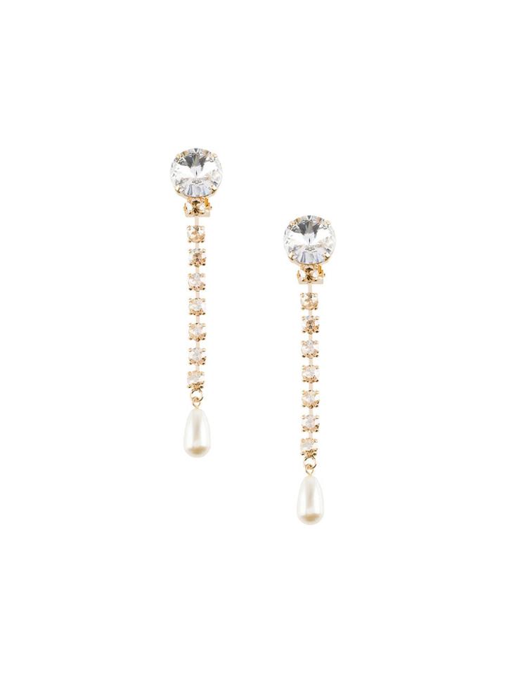 Miu Miu Embellished Drop Earrings - Metallic