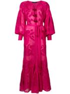 Vita Kin Floral Embroidered Maxi Dress - Pink & Purple