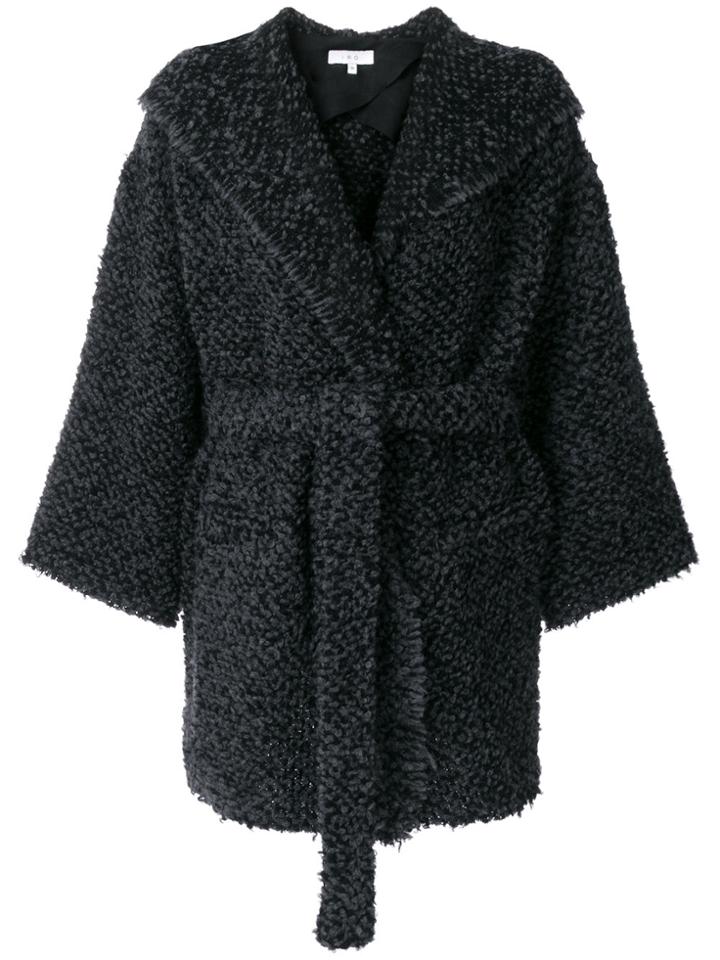 Iro Belted Robe Coat - Black