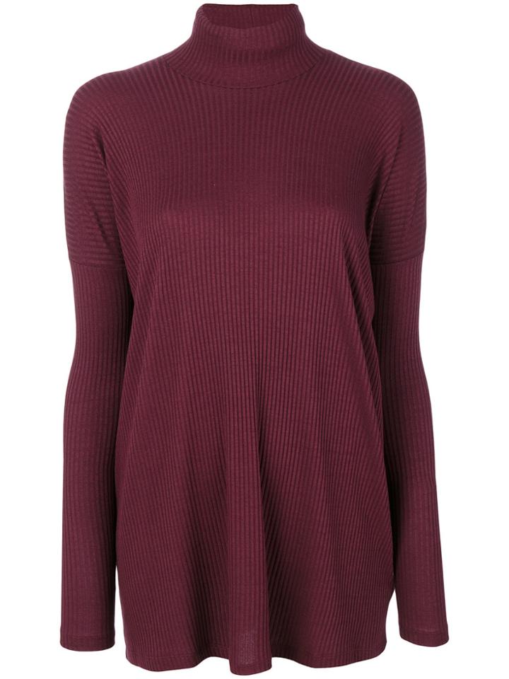 Mm6 Maison Margiela Ribbed Roll Neck Jumper - Pink & Purple