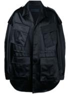 Juun.j - Oversized Military Coat With Text Detail - Men - Cotton/acetate/polyester - 48, Black, Cotton/acetate/polyester