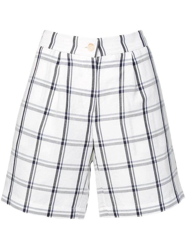 Semicouture Check A-line Shorts - White