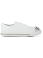 Miu Miu Embellished Sneakers - White