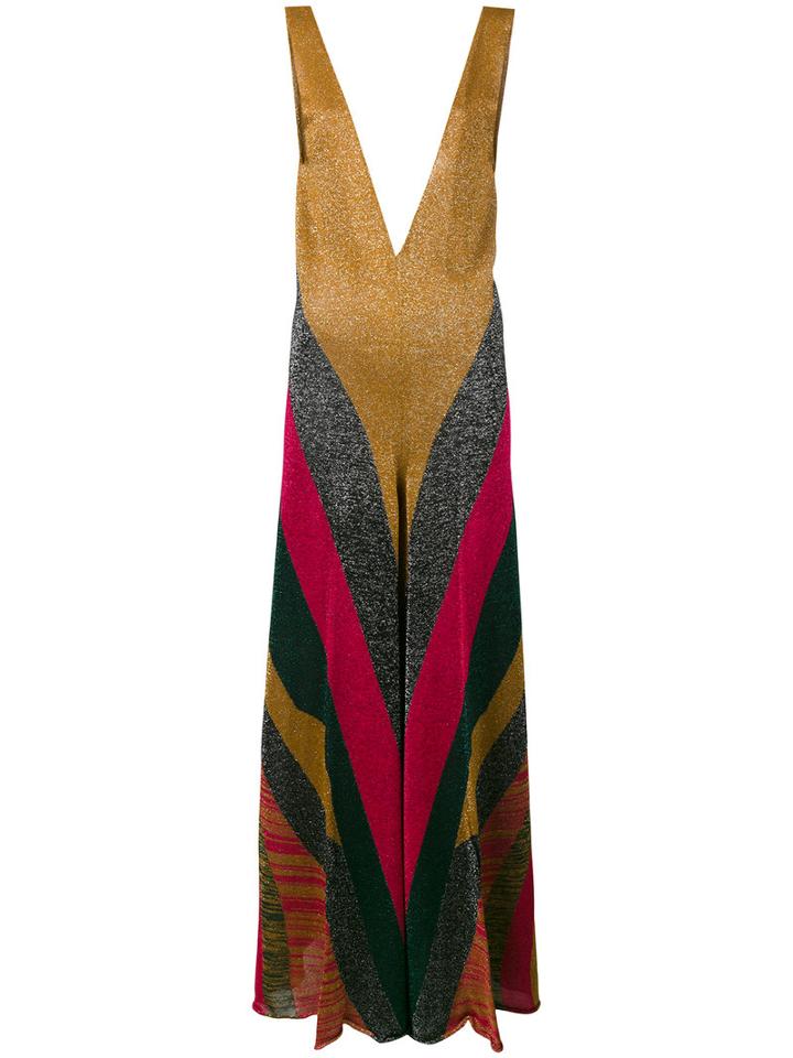 Circus Hotel - Striped Jumpsuit - Women - Polyester/viscose - 38, Brown, Polyester/viscose